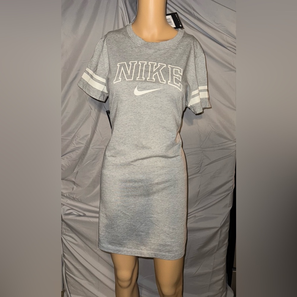 Nike Heather Gray T-Shirt Dress with Logo